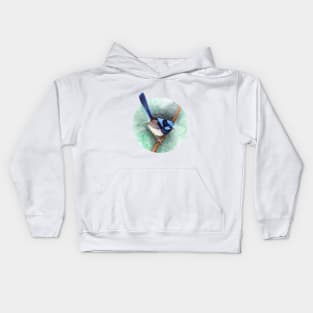 Superb Blue Fairy-Wren by Nadya Neklioudova Kids Hoodie